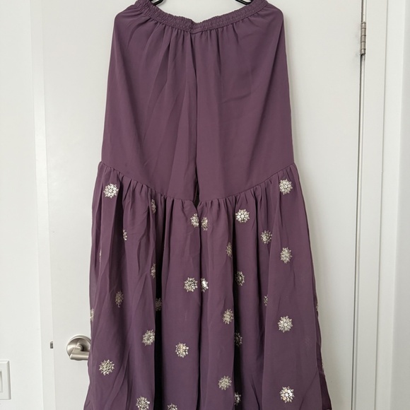 Dusty lavender Embroidered Sharara Set - Picture 4 of 5